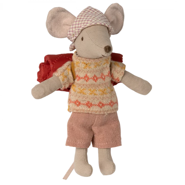 Maileg Hiker Mouse Big Sister with Sleeping Bag 2023
