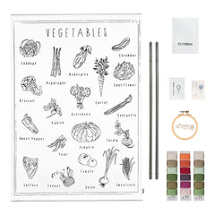 Numero 74 School Poster Embroidery Kit - Vegetables