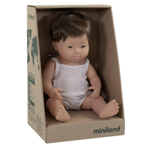 Miniland Caucasian Down Syndrome Boy Doll 38cm