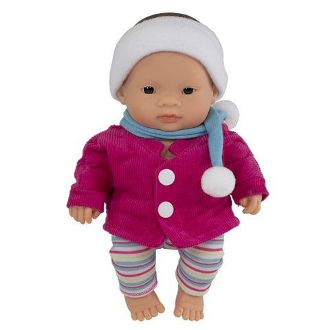 Miniland Asian Baby Girl Doll And Outfit Boxed 21cm