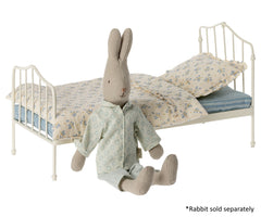 Maileg Vintage Bed Mini - Off White & Blue