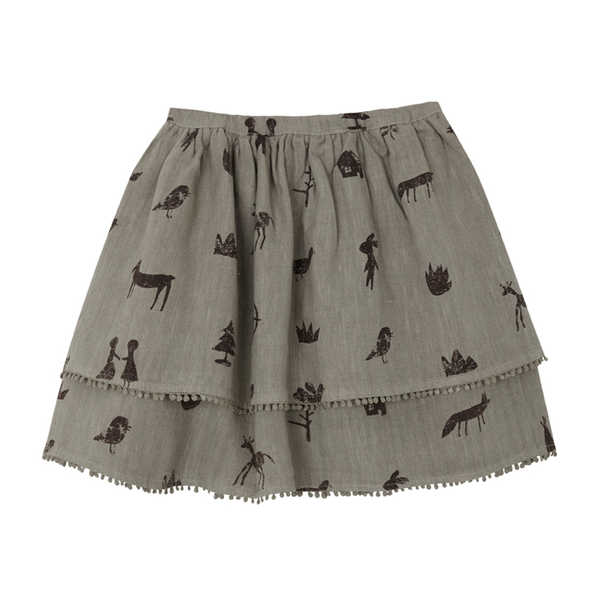 Yellow Pelota Flounced Skirt