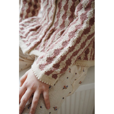 Konges Slojd Miro Frill Merino Cardigan - Harlekin Burlwood SECOND