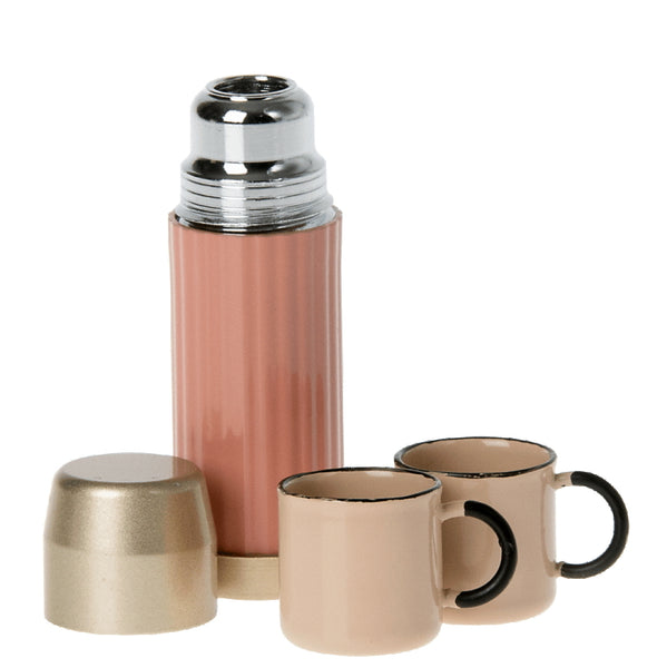 Maileg Thermos and Cups - Coral