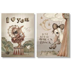 Mrs Mighetto 2 Pack Cards - Moon Love