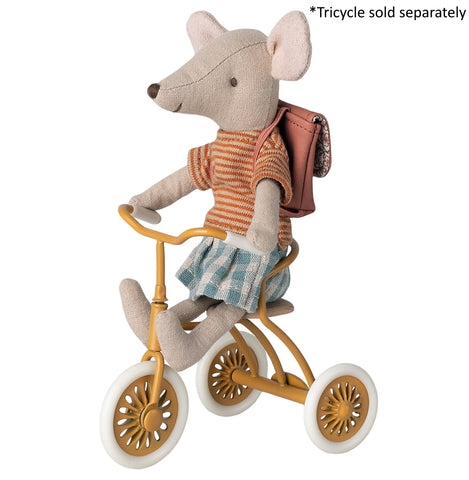 Maileg Tricycle Mouse Big Sister With Bag - Rose