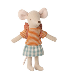 Maileg Tricycle Mouse Big Sister With Bag - Rose