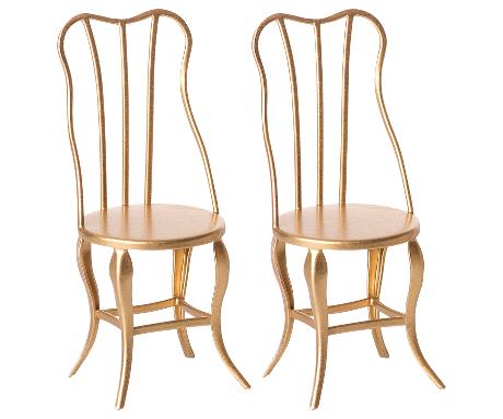 Maileg Vintage Chairs Micro Gold 2 Pcs