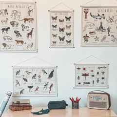 Numero 74 School Poster Embroidery Kit - Wild Animals