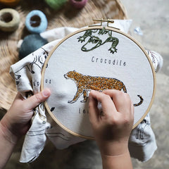 Numero 74 School Poster Embroidery Kit - Wild Animals